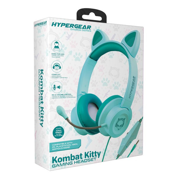 Meet Kombat Kitty—the purr-fect gaming headset designed just for kids! With plush ear cushions, an adjustable padded headband, and adorable cat ears, this headset delivers high-definition stereo sound and all-day comfort for gaming, streaming, and schoolwork. Whether they're teaming up in Fortnite or tuning into online classes, Kombat Kitty keeps kids connected and confident.