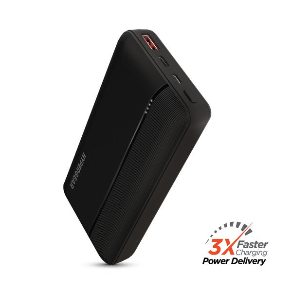 Stay charged wherever life takes you with the HyperGear 20000mAh Power Bank. Featuring a massive battery capacity and dual fast-charging outputs—including 20W USB-C Power Delivery and 18W Adaptive Fast Charge USB-A—this slim powerhouse is built for multitaskers, travelers, and tech lovers who need reliable juice on the go.