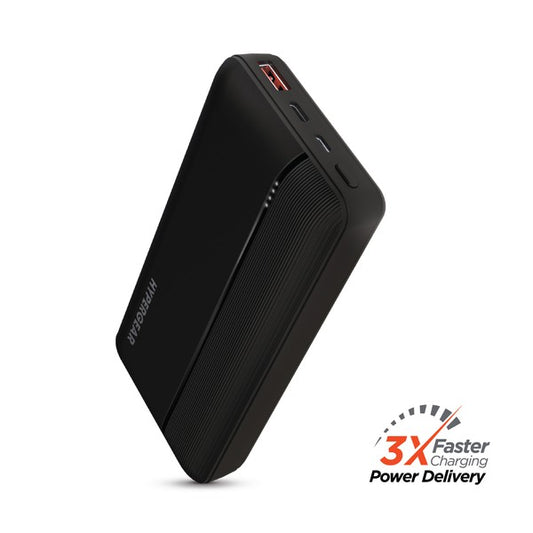 Stay charged wherever life takes you with the HyperGear 20000mAh Power Bank. Featuring a massive battery capacity and dual fast-charging outputs—including 20W USB-C Power Delivery and 18W Adaptive Fast Charge USB-A—this slim powerhouse is built for multitaskers, travelers, and tech lovers who need reliable juice on the go.
