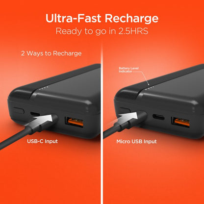 Stay charged wherever life takes you with the HyperGear 20000mAh Power Bank. Featuring a massive battery capacity and dual fast-charging outputs—including 20W USB-C Power Delivery and 18W Adaptive Fast Charge USB-A—this slim powerhouse is built for multitaskers, travelers, and tech lovers who need reliable juice on the go.