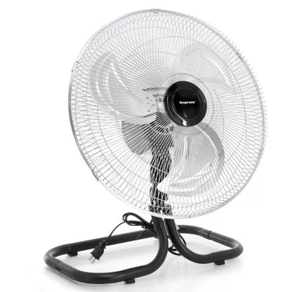 The Impress 18-in 2-in-1 Chrome High-Speed Oscillating Fan combines a powerful, high-velocity airflow with versatile two-in-one operation in a sleek chrome finish, delivering wide oscillation for room-wide cooling.