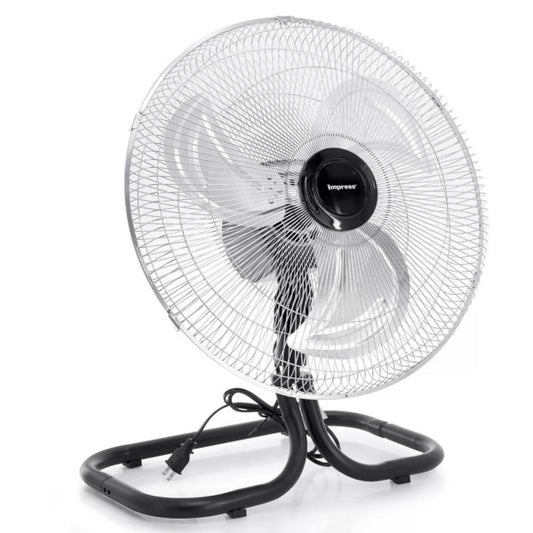 The Impress 18-in 2-in-1 Chrome High-Speed Oscillating Fan combines a powerful, high-velocity airflow with versatile two-in-one operation in a sleek chrome finish, delivering wide oscillation for room-wide cooling.