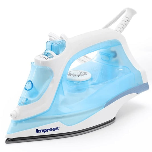 The Impress Mid-Size Iron with Non-Stick Soleplate is a compact household iron designed for smooth glide and easy cleaning, featuring a durable non-stick soleplate for wrinkle-free results.