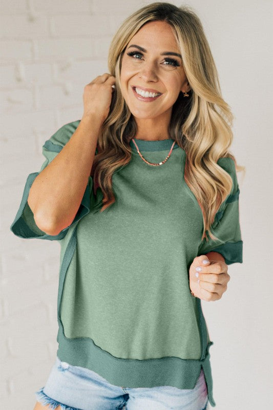 Crew neckline for classic comfort.