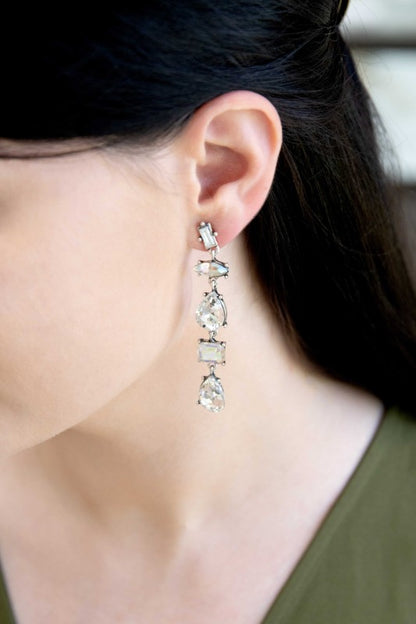 Light-catching elegance in every drop. These Iridescent Flare Dangle Earrings are designed to shimmer with every movement, featuring crystal-clear accents and a radiant finish that transitions effortlessly from day to night.