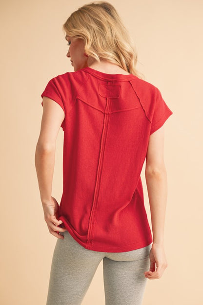 Crew neckline offers a timeless look.