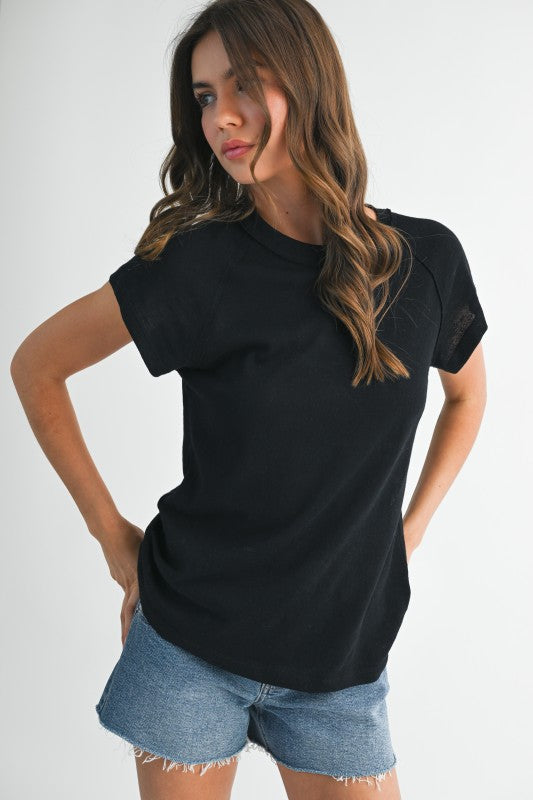A staple tee with a trendy twist.