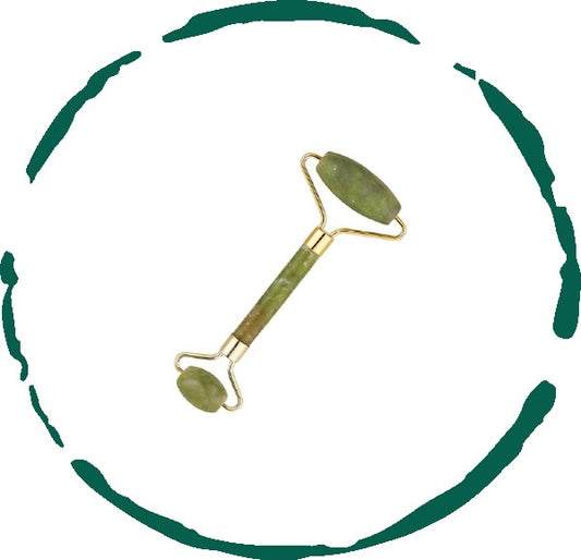 Jade Facial Roller with dual-ended design for facial massage and skincare enhancement

