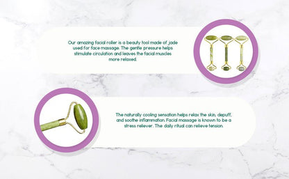 Jade Facial Roller with dual-ended design for facial massage and skincare enhancement

