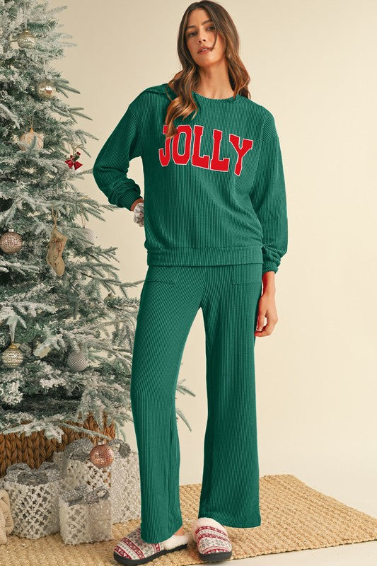 Jolly Ribbed Top & Pants Set
