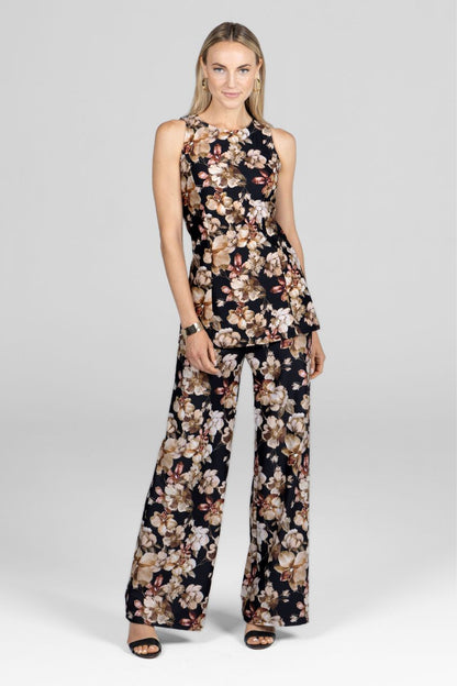 GRACE WIDE LEG PANT: FALL TONAL FLORAL