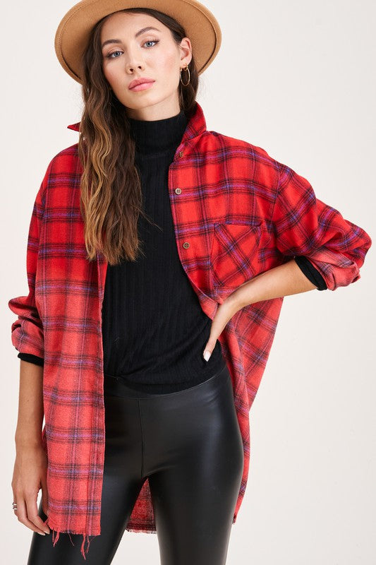 Timeless button-up style with long sleeves and classic collar. 