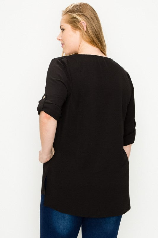 The roll tab button detail gives function + style flair. 