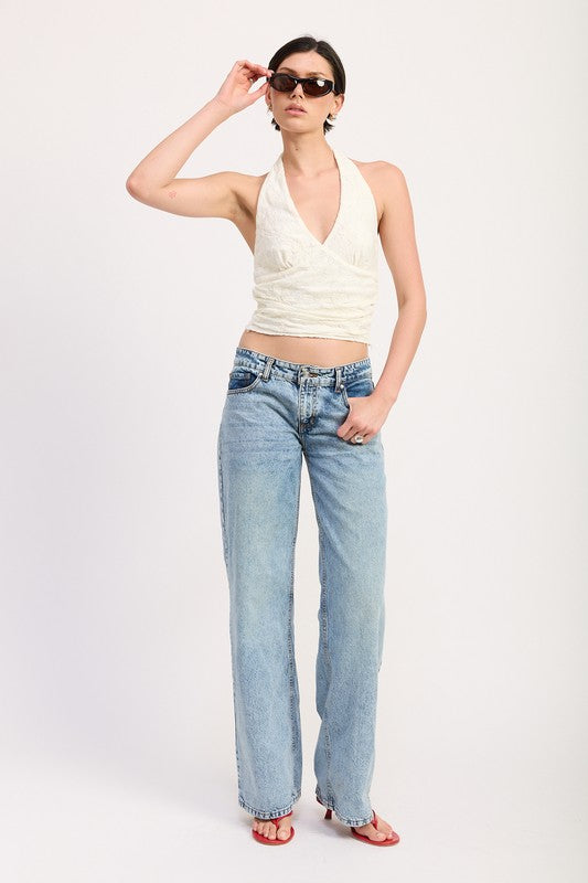 Soft stretchy fabric blend provides comfort and flexible fit.