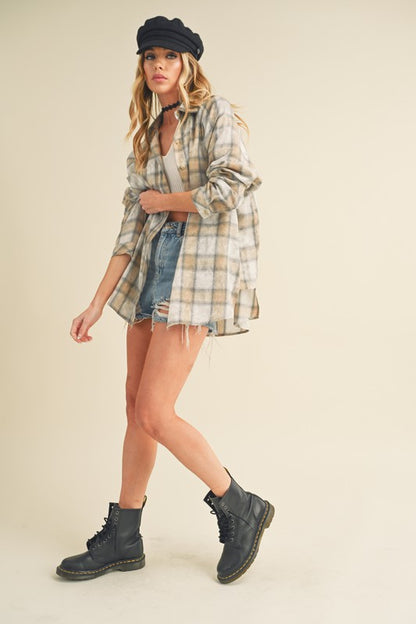 Versatile piece — wear open as a shirt jacket (shacket) or closed as a shirt. 