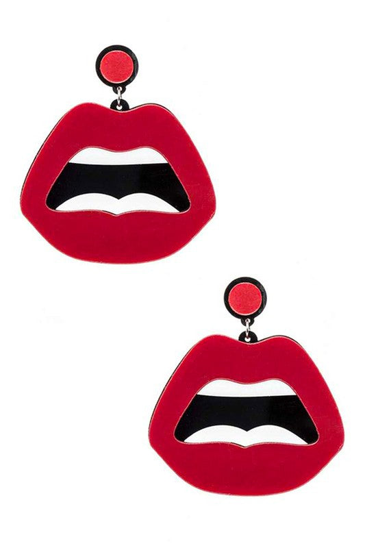 . These Lips Acrylic Iconic Earrings are a cheeky nod to pop art and retro glam. With their oversized silhouette and glossy finish, they’re designed to turn heads and spark conversations—whether you're hitting a party, styling a photoshoot, or just feeling fierce.