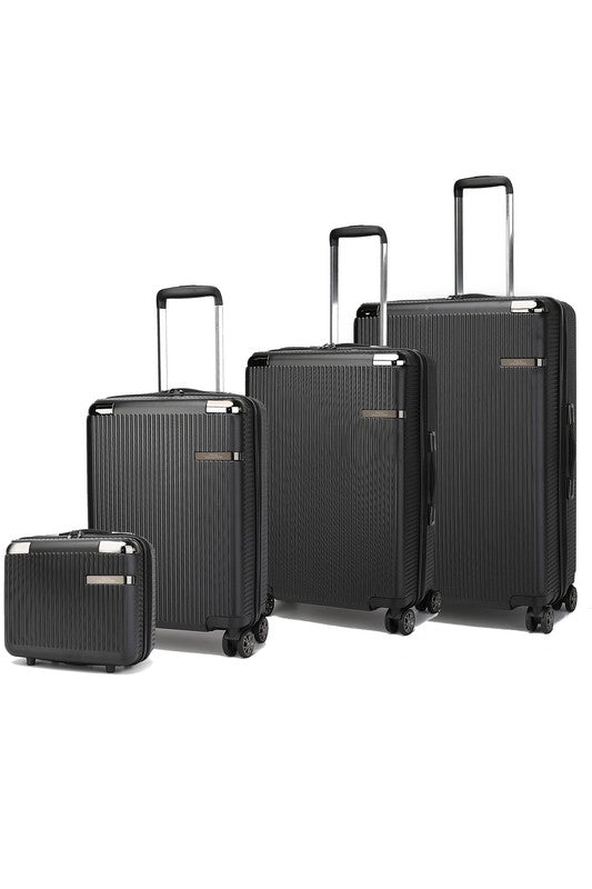 Stylish nested luggage set with a sleek, modern design and extendable handles for easy travel.