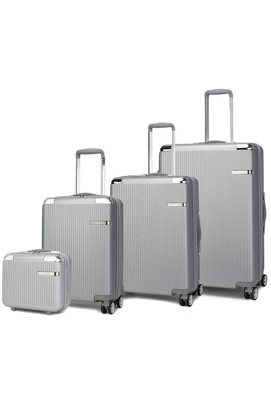 Complete travel suitcase set including carry-on, medium, and large sizes with durable hardside construction.