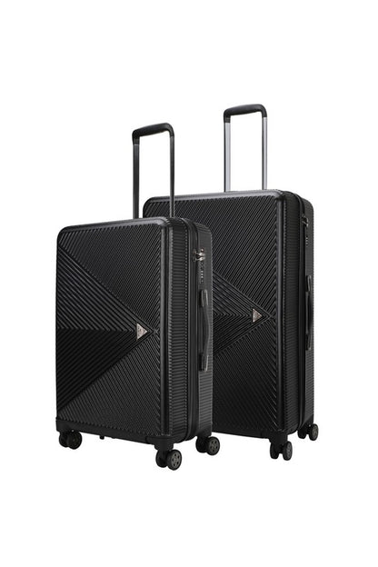 Modern textured travel bag with smooth-rolling wheels, perfect for short trips or extended travel.