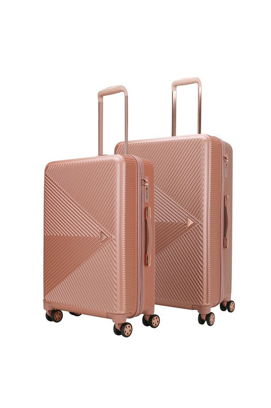 Modern textured travel bag with smooth-rolling wheels, perfect for short trips or extended travel.
