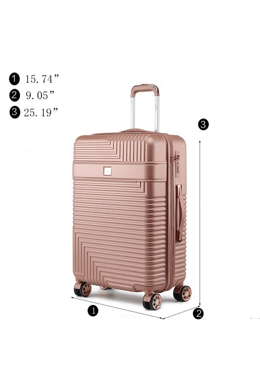 Lightweight travel luggage featuring a structured design and retractable handle for easy transport.