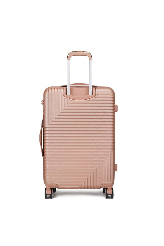 Lightweight travel luggage featuring a structured design and retractable handle for easy transport.