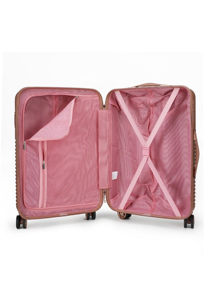 Lightweight travel luggage featuring a structured design and retractable handle for easy transport.