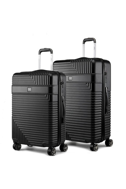 Lightweight travel luggage featuring a structured design and retractable handle for easy transport.