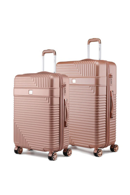 Lightweight travel luggage featuring a structured design and retractable handle for easy transport.