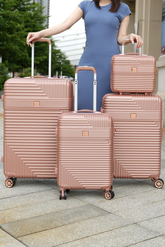 Complete travel luggage set including carry-on, medium, and large suitcases with durable hardside construction.