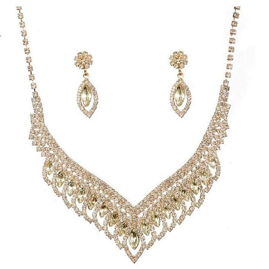 Marquise Oval CZ Necklace Set