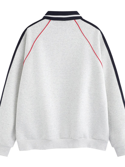 The mens letter-graphic striped polo-collar sweatshirt combines bold typographic detailing with classic polo-stripe styling for a casual, sporty look and comfortable fit.