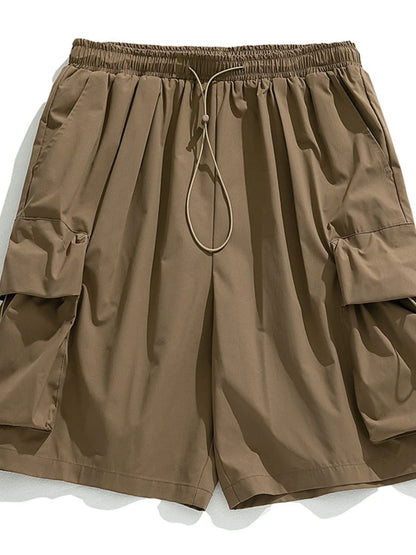Brown cargo shorts on a white background