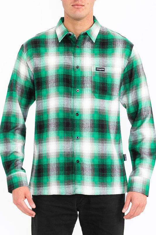 The mens-plaid-long-sleeve-flannel-2 is a comfortable, classic plaid flannel shirt featuring long sleeves and a cozy, soft fabric perfect for casual wear.