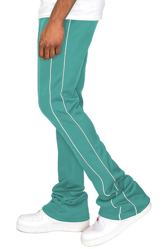 Mens Side Pipe Stacked Flare Pants_h