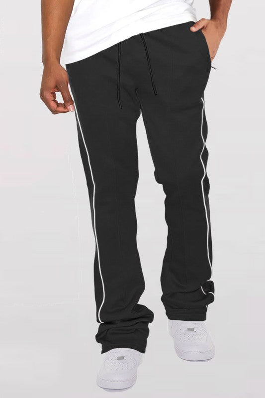 Mens Side Pipe Stacked Flare Pants_n