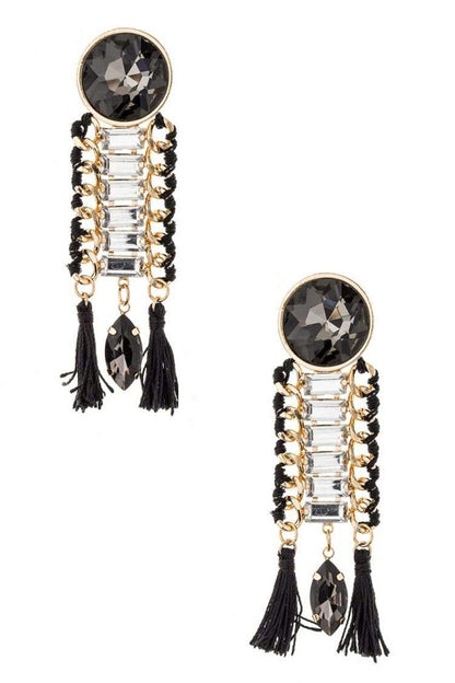 These Mix Media Crystal Chain Drop Earrings blend shimmering crystals with layered chains and artisan textures for a look that’s both bold and refined. Whether you're dressing up for a night out or adding edge to your everyday outfit, these earrings bring the drama—in the best way.