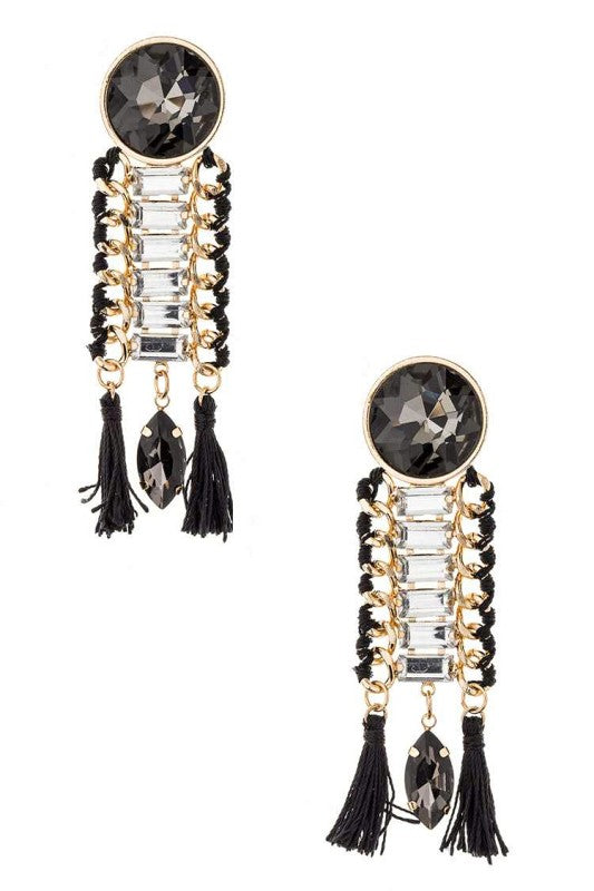 These Mix Media Crystal Chain Drop Earrings blend shimmering crystals with layered chains and artisan textures for a look that’s both bold and refined. Whether you're dressing up for a night out or adding edge to your everyday outfit, these earrings bring the drama—in the best way.