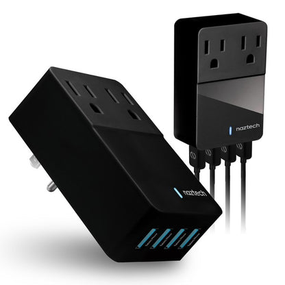 Naztech wall chargers—4 USB ports and 2 AC outlets for efficient multi-device charging.