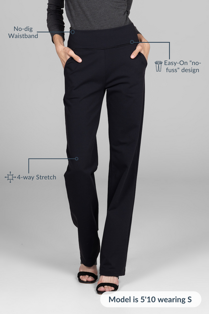 NINA STRAIGHT LEG PANT: BLACK