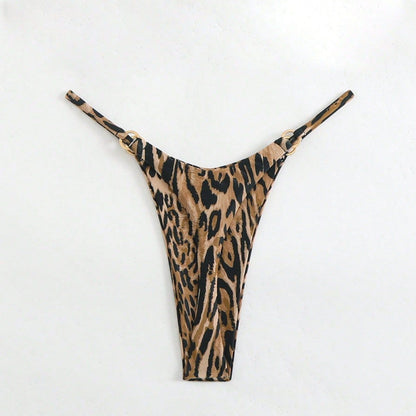 Sexy Leopard Print Bikini Three Point Bikini Women Sexy Swimming Trunks