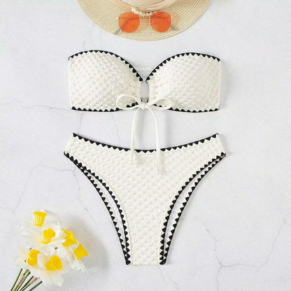 Bikini Swimsuit Sexy Split White Women Swimsuit Bikini Printed Swimming Sets