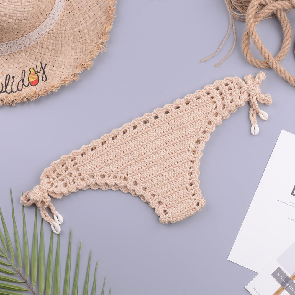 Internet Shell Bikini Tied Top Women Triangle Shorts