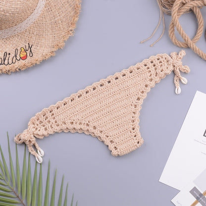 Internet Shell Bikini Tied Top Women Triangle Shorts