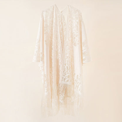 Lace Large Shawl Leaky Lace Cardigan Sun Protection Clothing Beach Cover Up Sun Protection Shawl