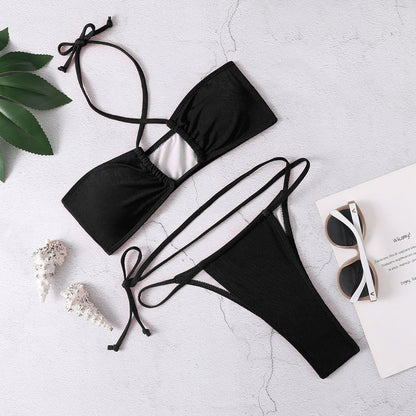 Solid Color Women Seperated Swimwear Bikini Sexy Swimsuit