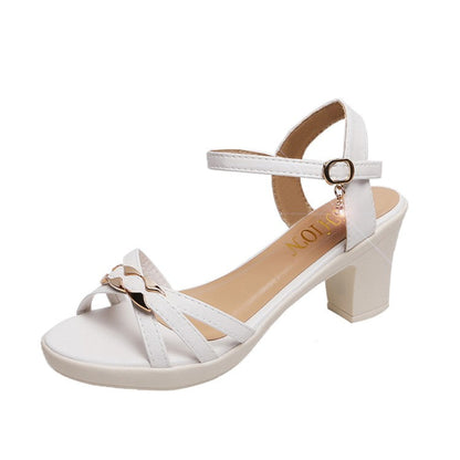 summer new pattern female Sandals 2021 Word for word outdoor high-heeled shoes Versatile summer Fish mouth Rome Thick heel Women's Shoes tide