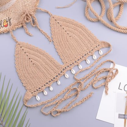Internet Shell Bikini Tied Top Women Triangle Shorts
