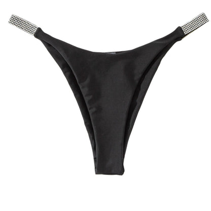 Women Solid Color Diamond Bikini Swimming Trunks
