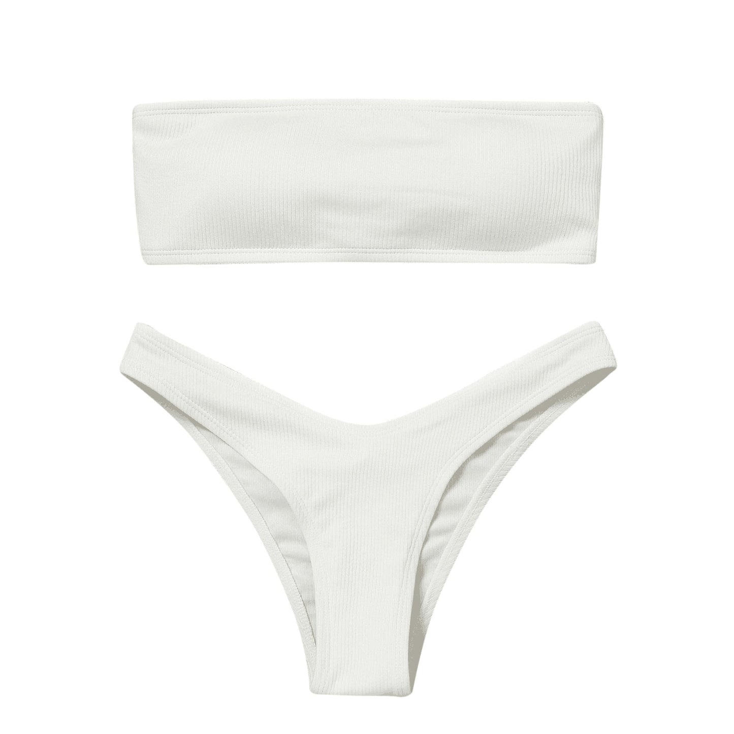 Bikini Ladies Solid Color Split Back Hollow Out Cutout Out Swimsuit Bikini